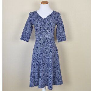 Leota Jacquard Printed Fit and Flare Dress